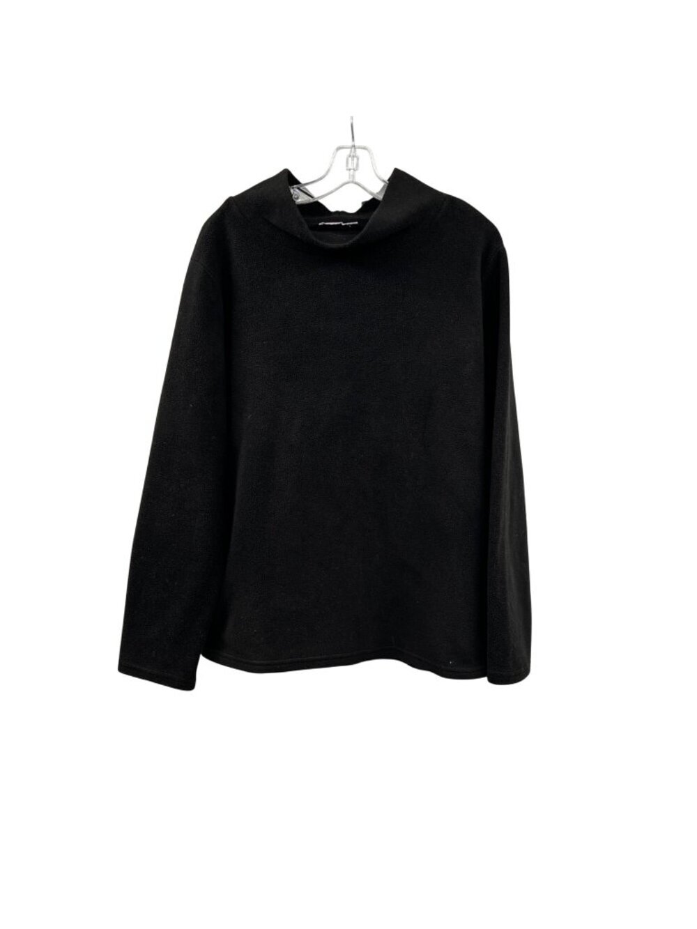 Aryeh Womens Fleece Pullover Mock Neck Long Sleeve Black Size XL